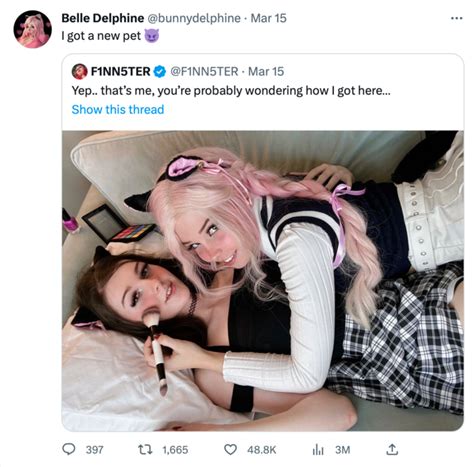 belle delphine and finnster|Belle Delphine And F1NN5TER Hang Out Putting Internet On。